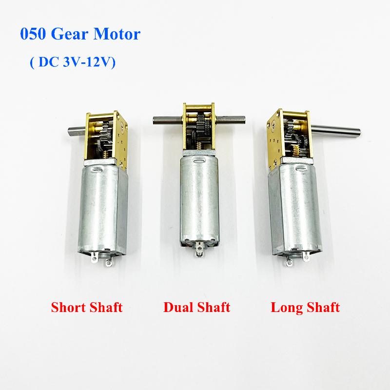 1 шт. Микро 050 Червячный Мотор-Редуктор DC3V-12V 6V 9V Низкая Скорость Высокий Крутящий Момент Цельнометаллический Редуктор Мотор Прямоугольный Короткий/ Двойной/ Длинный Вал