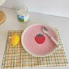 INS Hand-painted 8-inch Relief Plate Home Dessert Plate Breakfast Fruit Plate Fruit Baking Tray Cute Atmosphere Decoration Plate