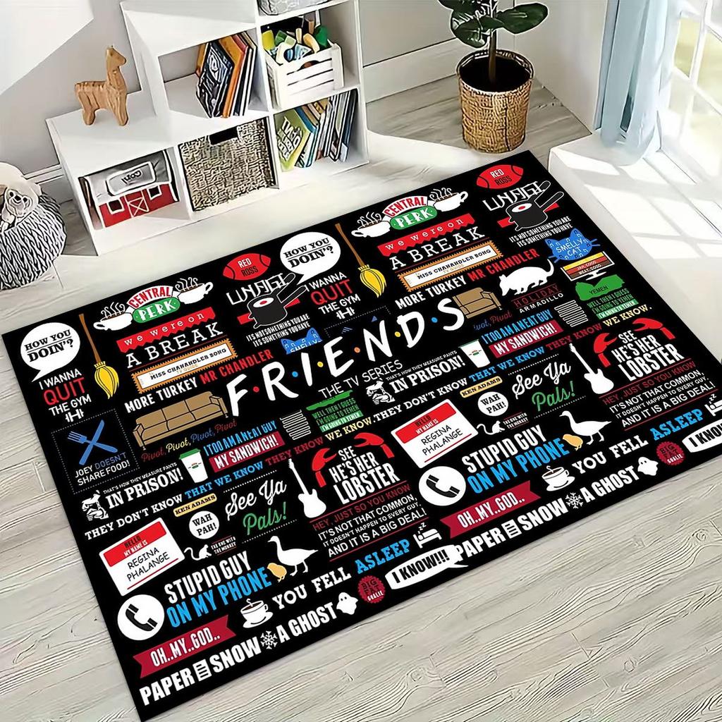 Классический коврик с логотипом Friends Central Perk для спальни, гостиной, дивана, домашний придверный коврик, декор, большой детский игровой нескользящий коврик для пола