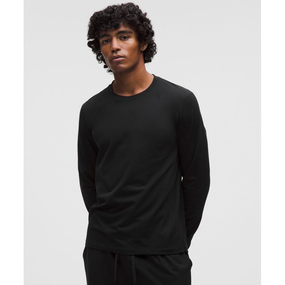 Lululemon Мягкая хлопковая футболка с длинным рукавом Blk