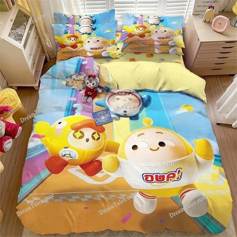Мультяшный набор постельного белья Eggy Party с 3D-печатью Игровое пододеяльник Наволочки для девочки Мальчика Подарок на День Рождения Домашний текстильextile741