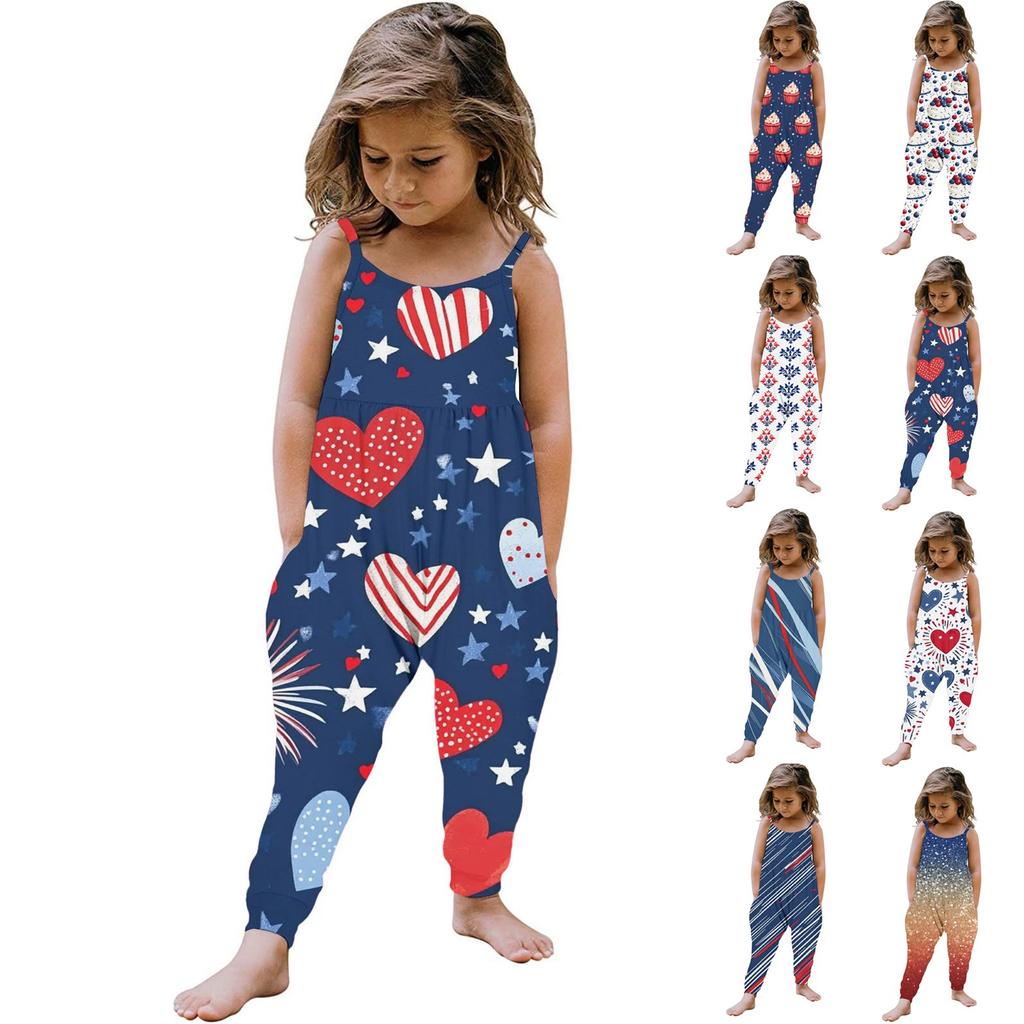 Toddler Kids Baby Girls Sleeveless Summer Romper Jumpsuit Playsuit Clothes