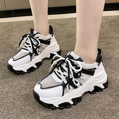 ZOKI, дышащие сетчатые кроссовки на платформе, женские летние разноцветные спортивные туфли на толстой подошве, женская нескользящая вулканизированная обувь на шнуровке