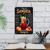 2D Flat 1pc Sangria Sign | Perfect for Restaurants, Bathrooms, Bedrooms, Christmas Decor, Home Living Rooms, Office Wall Decor, Vintage Aluminium