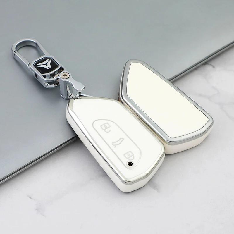 Для VW Volkswagen Golf 8 2020 Skoda Octavia A8 2021 SEAT Leon MK4 ТПУ Чехол для автомобильного ключа-пульта Крышка Корпус Брелок Аксессуары