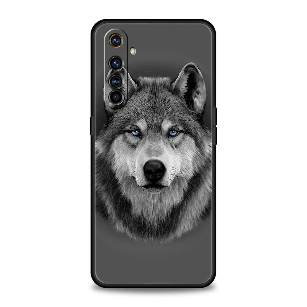 Животное Волк Для Realme 9i Роскошный Чехол для Телефона 9 8 5G GT2 7 6 Pro Plus 8i C21 C3 C11 C25 Мягкий Черный Силиконовый Чехол Coque Fundas
