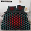 3D Honeycomb King Queen Пододеяльник Твердый Геометрический Комплект Постельного Белья Для Подростков Взрослый Психоделический Абстрактный 2/3 шт Полиэстер Пододеяльник