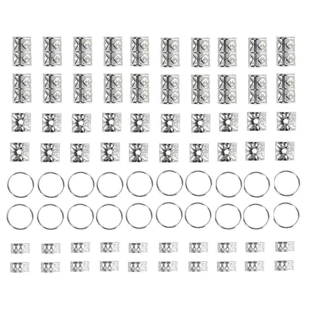 80pcs Dreadlock Hair Beads Alloy Hollow Hair Braid Rings For Girls Women Stylish Hair Jewelry Locks for Braids Hair Accessories