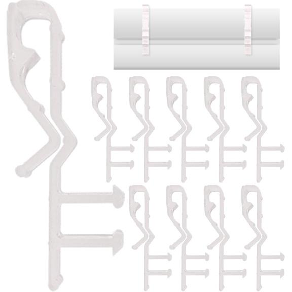 Amazing Drapery Hardware 2" Clear Hidden Valance Clips - Durable Plastic Brackets for Blinds and Window Shades, 10-Pack