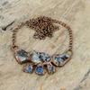 Rainbow Moonstone Rough Necklace Electroformed Copper Necklace Adjustable Chain Necklace Electroformed Jewelry Handmade Gemstone Necklaces