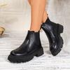 2025 Fashion Ladies Shoes Ankle Women's Boots Fashion Slip-on Office and Career New Round Toe Plus Size Shoes for Women