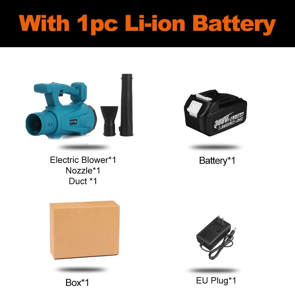 6 Speed Industry Cordless Air Blower Snow Blower Dust Leaf Collector Cleaning Sweeper Garden Tool With 2 Battery 4200W 388VF