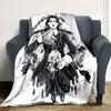 1pc Flannel Blanket, Gothic,Wednesday,Skull Pattern Printed Blanket, Sofa Bed Sofa Car Office Camping Travel Warm And Comfortable Soft Blank