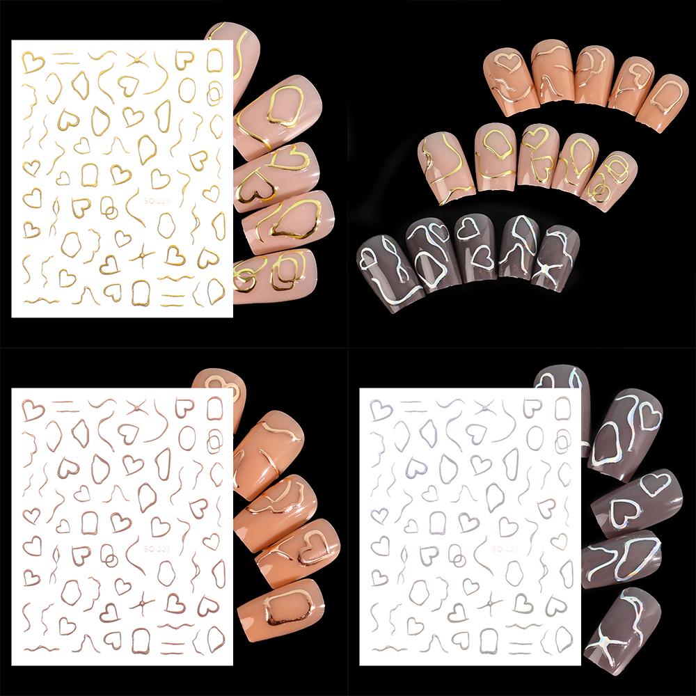 1PCS Laser Love Nail Stickers