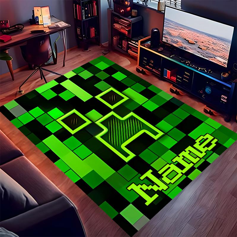Custom personalization Game Block Pixel World Print Area Rug - Soft, Washable Non-Slip Indoor Mat,Living Room,Home&Office Decorative Rug