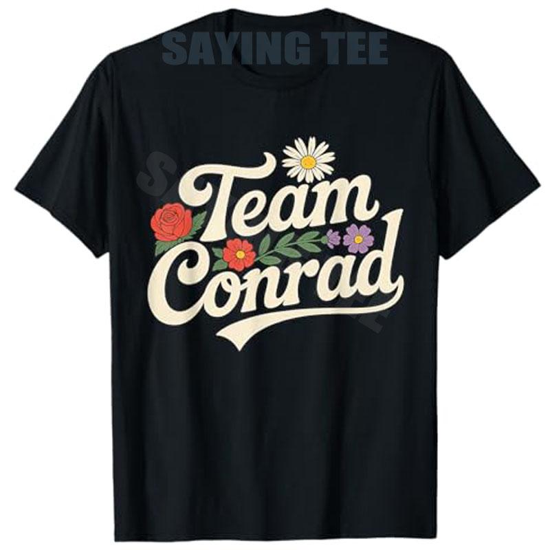 Цветочная команда Conrad для унисекс, женская, с графикой, смешная футболка, модная надпись, футболка, семейная, для вечеринки, уличная одежда, одежда, подарки для друзей