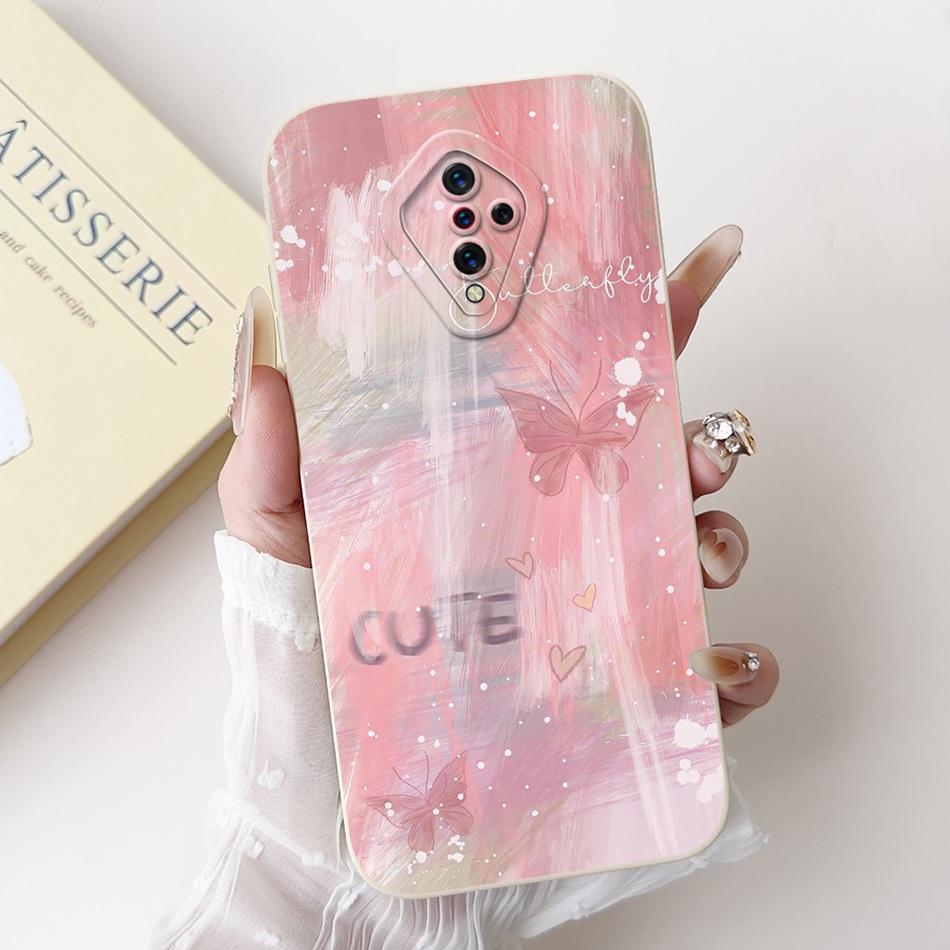 For Vivo S1 Pro (1920) / S1 (1907) Beautiful Bow Rose Painting Phone Case For Vivo S1 S1Pro Soft Silicone Shockproof Cases