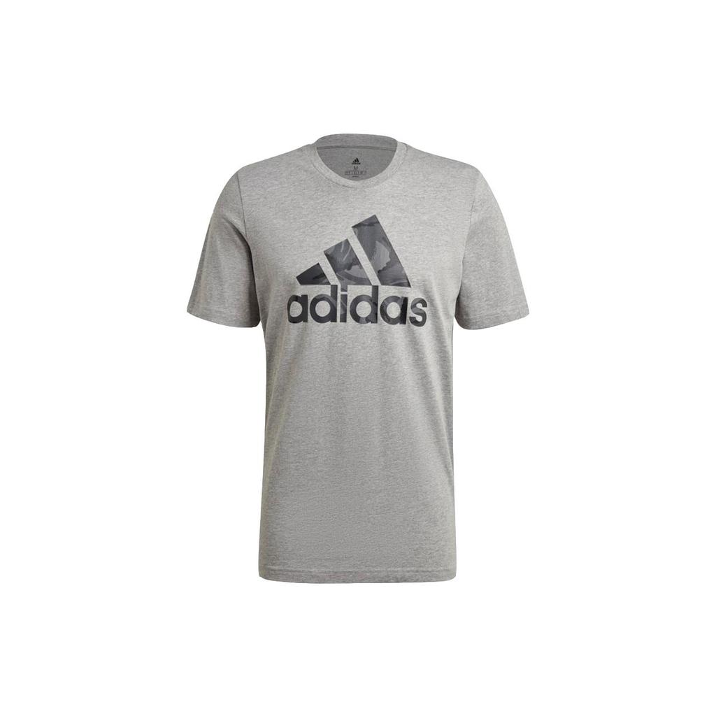 Adidas T Shirts Men's Gray Crew Neck Moderate Straight Fit GK9637