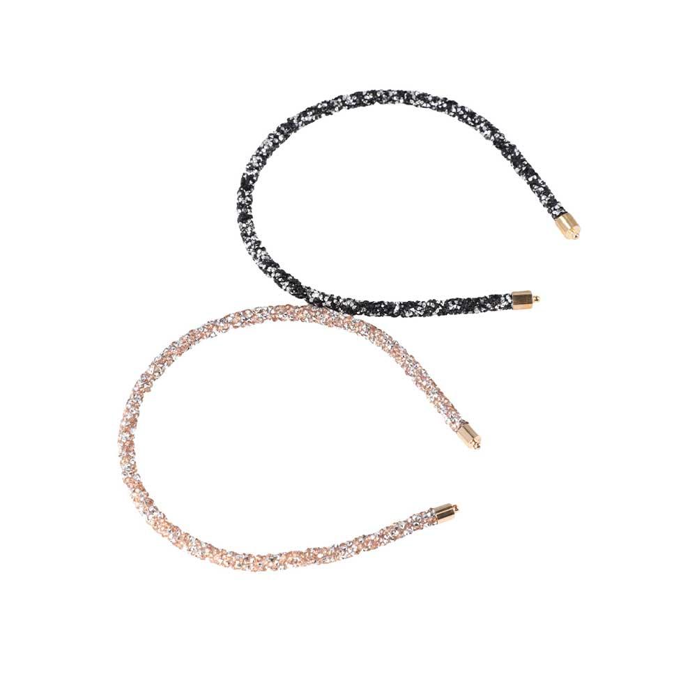 Женские Аксессуары для Волос Стразы Блестящие Кристальные Бусины Безель Повязка на Голову Обруч для Волос