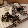 Vintage Temperament Leopard Print Bow Hair Clip For Women Girls Sweet Versatile Shark Clip Exquisite Hair Accessories Gifts