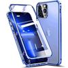 Protective Case - E.F.CONNECTION - for iPhone 13 Pro - Tempered Glass - Shockproof - Blue
