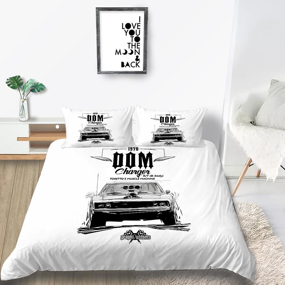 Пододеяльник с 3D принтом Покрывала с автомобилями Постельный комплект из полиэстера Queen King Size Роскошный пододеяльник для мальчиков-подростков и мужчин