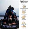 1Pc Wednesday Addams Mystery Flannel Blanket, Soft And Comfortable, Casual Warm, Camping Travel, Christmas, Halloween Xmas Gift L1467