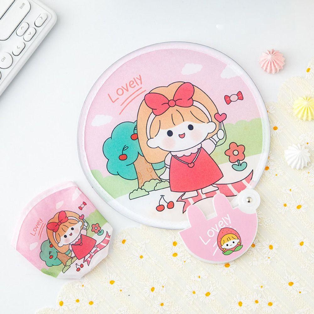 Пляжный газон Ручной веер Детский маленький веер Карманный маленький круглый веер Мини складной веер