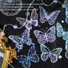 20 шт. полых резных наклеек-бабочек, украшения, 3D-ослепительные зеркальные металлические наклейки-бабочки для скрапбукинга, расходных материалов для журналов
