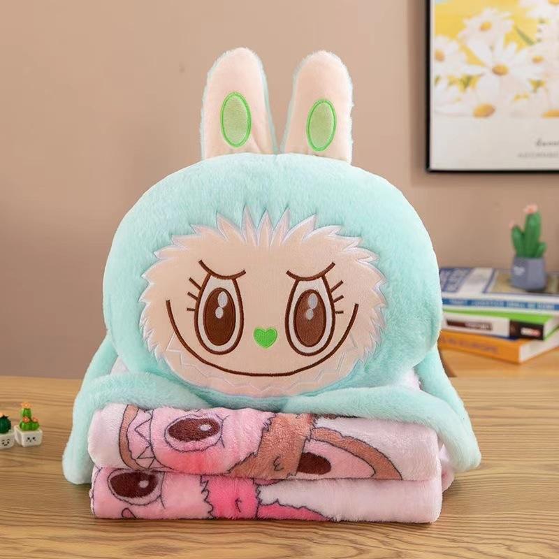 New Matte Labubu Fabric Pillow, Quilt, Air Conditioner Blanket, Car Cushion, Backpack, Hand-held Car Blanket