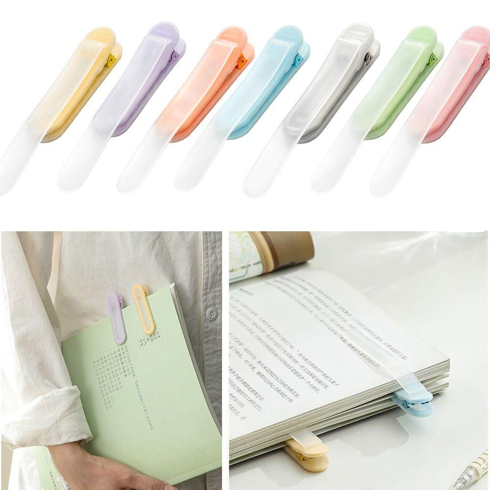 Transparent Automatic Bookmark Clip Reusable Book Page Holder New Reading Marker Office Use
