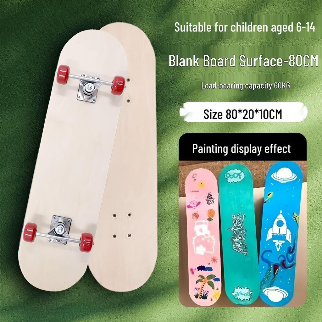 Детский скейтборд, расписанный вручную своими руками: Двусторонняя 7-слойная доска-заготовка из китайского клена