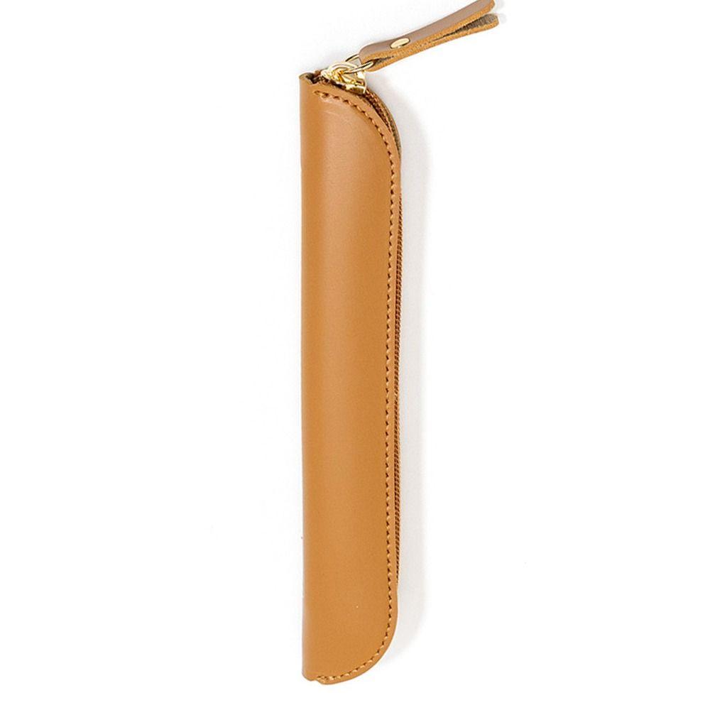 PU Leather Pen Bag Solid Color Stationery Storage Bag Portable Pen Protective Bag  Business