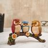 Set of 3 Owl Family Resin Figurine Sitting On Tree Branch Showpiece Statue for Table Top, Living Room, Bedroom, Office/Home Décoration