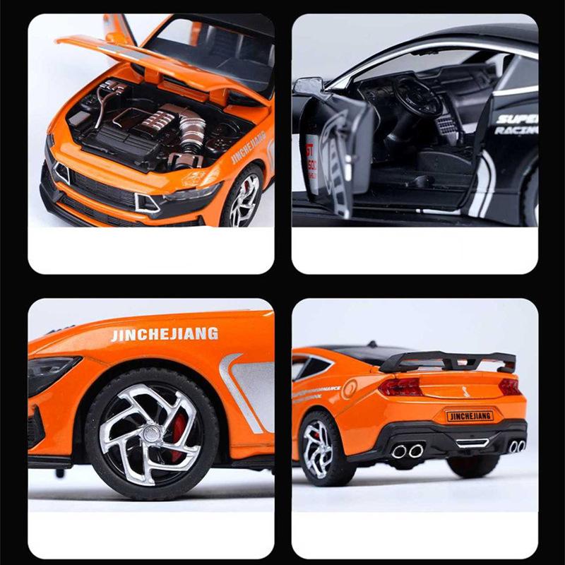 1/32 Ford Mustang Shelby GT500 литой спортивный автомобиль модель литой игрушечный гоночный автомобиль модель транспортного средства имитация звука и света детский подарок