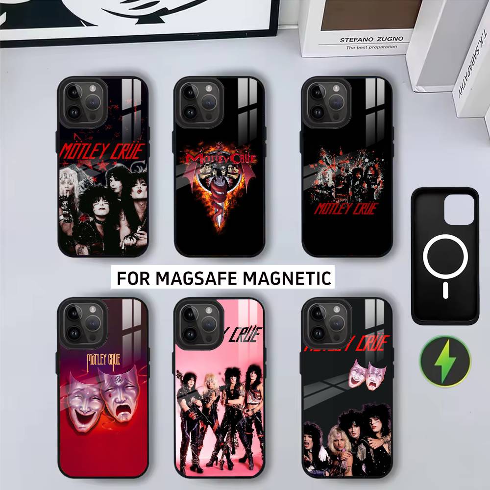 Чехол для телефона M-MotleyS Rock C-CrueS для iPhone17,16,15,14,13,12,11 Plus,Pro Магнитный с беспроводной зарядкой Magsafe