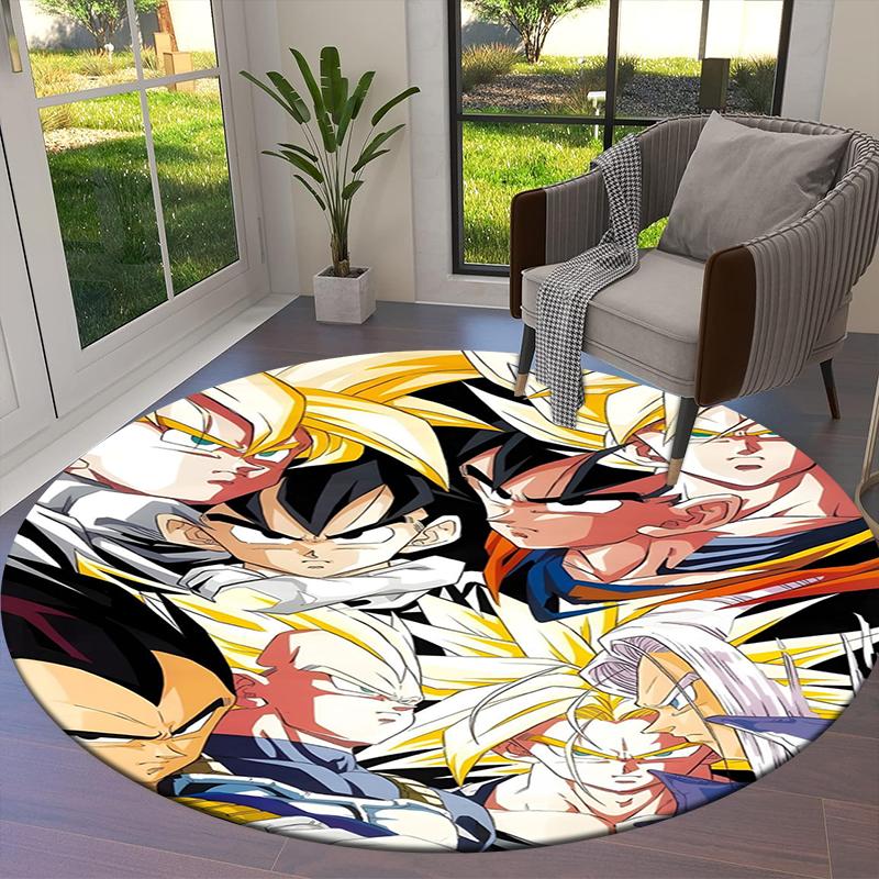 Dragon Ball Round Area Rug,Carpet Rug for Living Room Bedroom Sofa Playroom Decor,Non-slip Floor Mat49