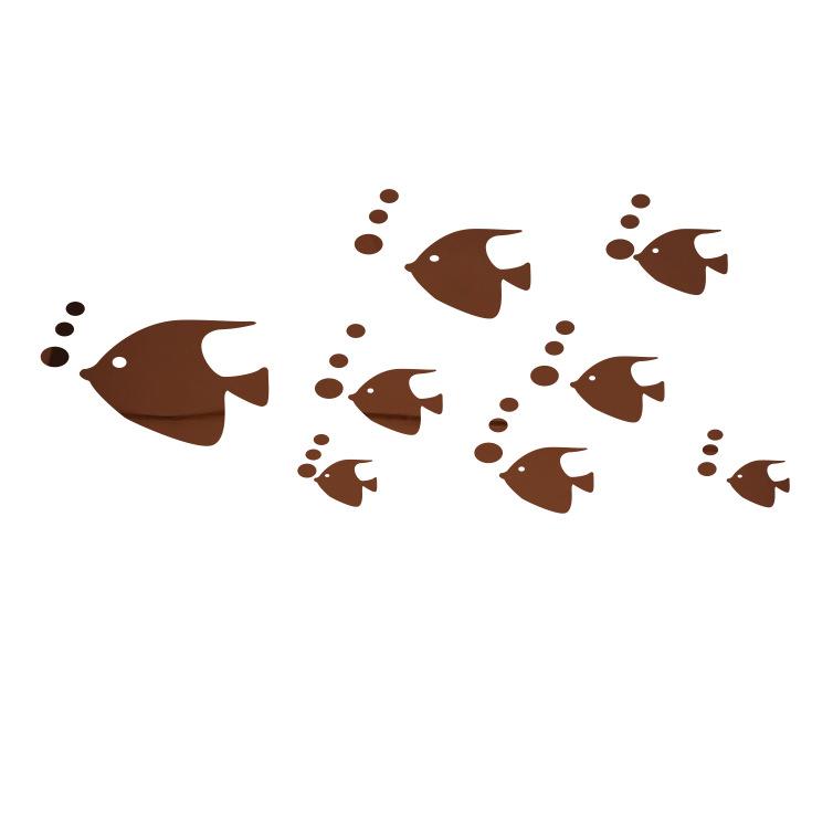 Рыбка-пузырь Океан Наклейка на стену Зеркало акриловое 3D Настенное искусство для детской комнаты и детского сада Самоклеящийся Съемный Декор