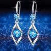 Imitation S925 Silver Earrings Female Zircon Rotating Love Temperament Earrings Twist Fashion Earrings