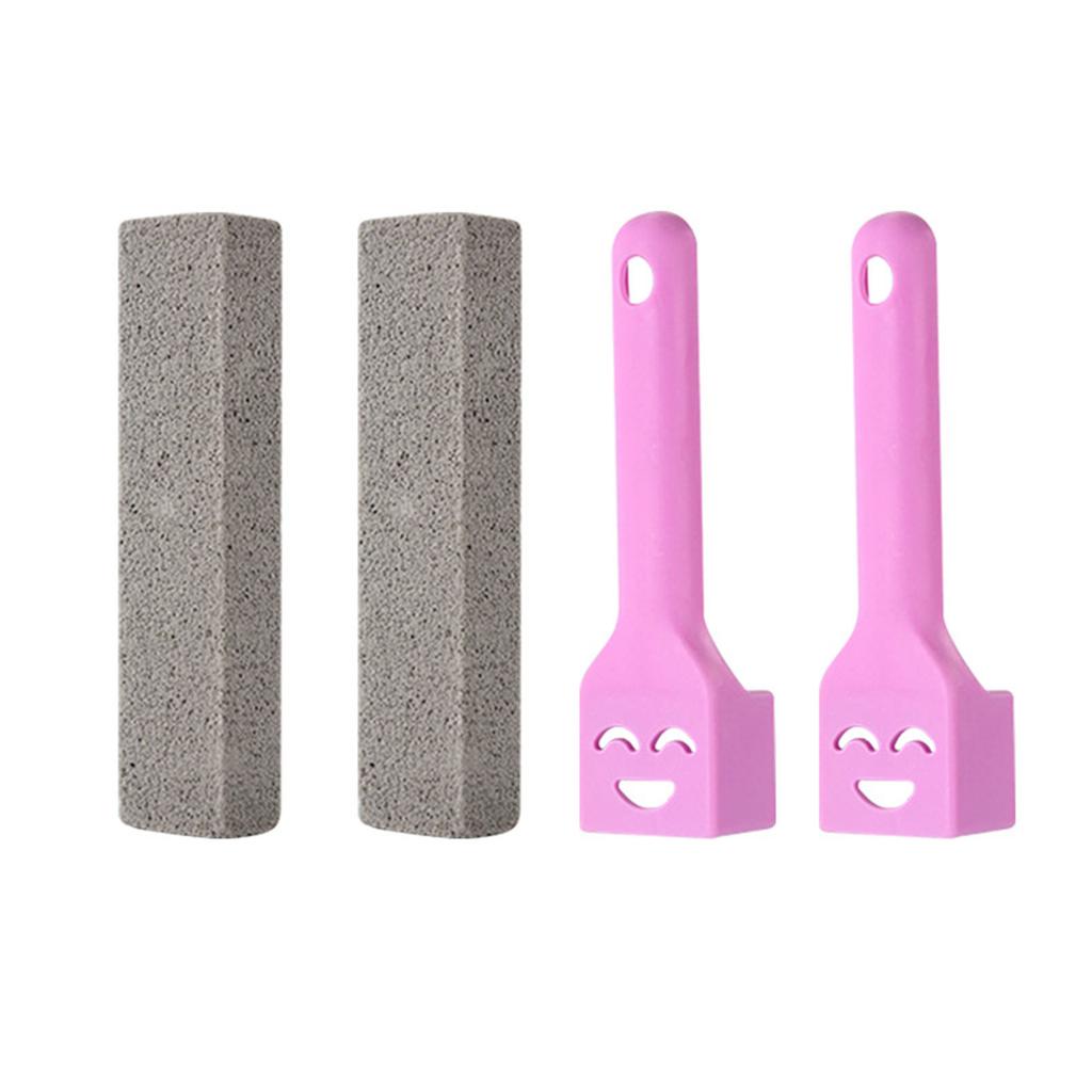 2Pcs Pumice Stone Toilet Cleaner with Handle Household Removes Rust Limescale Hard Water Stains for Toilets Washbasins