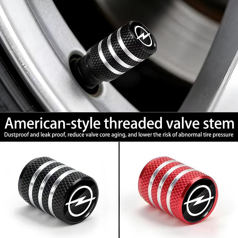 AAHJ1 4PCS Metal Tire Valve Caps Car Tyre Dust Covers Accessories For Opel Astra j Insignia Astra g Corsa Zafira b Mokka Vivaro Meriva