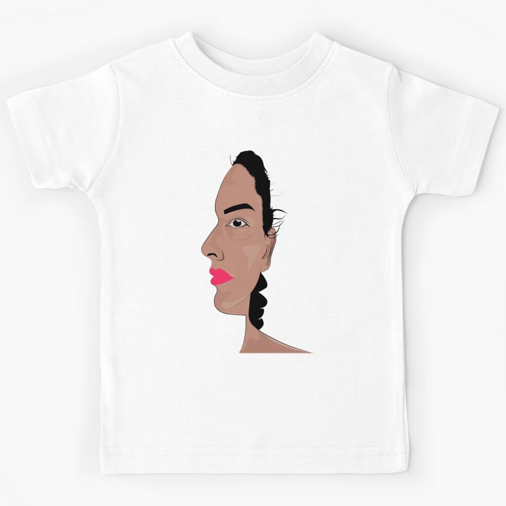 Dual Perspective Portrait Surreal Optical Illusion Art Kids T-Shirt
