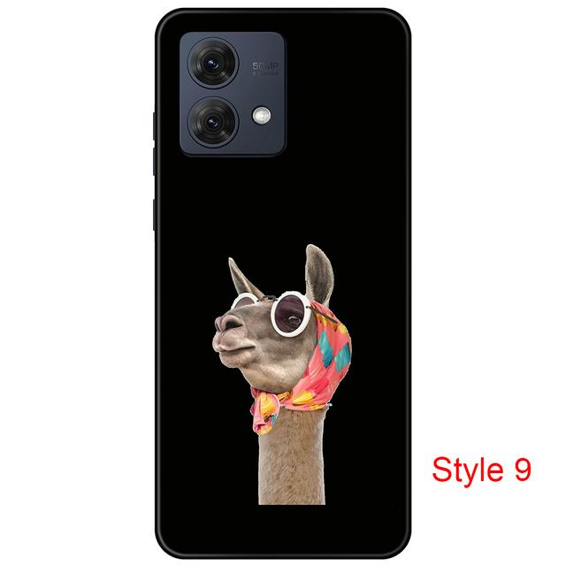 Чехол для Motorola Moto G84 Cartton Cute on Moto G 84, черный чехол, чехол 6,5 дюйма, противоударный, мягкий бампер, противоскользящий, прочный ТПУ