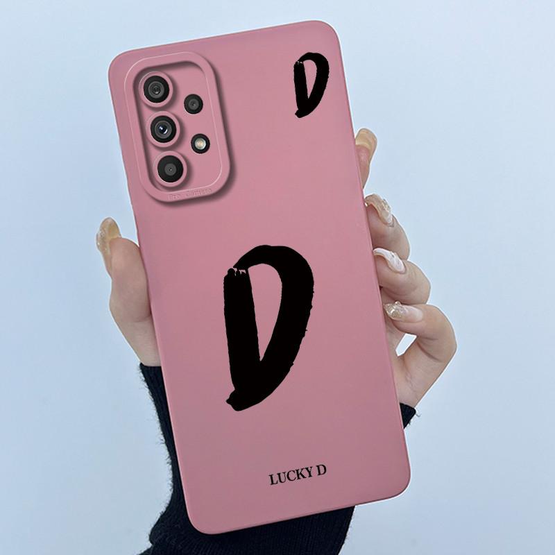 For Samsung Galaxy A33 A53 A73 5G 2022 Cover Case Initial Letter Silicone Soft Phone Bumper for Samsung SM-A336B A536B Casing
