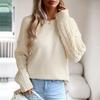 Женский осенне-зимний свитер с круглым вырезом и длинным рукавом, однотонные вязаные топы, свободный свитер
