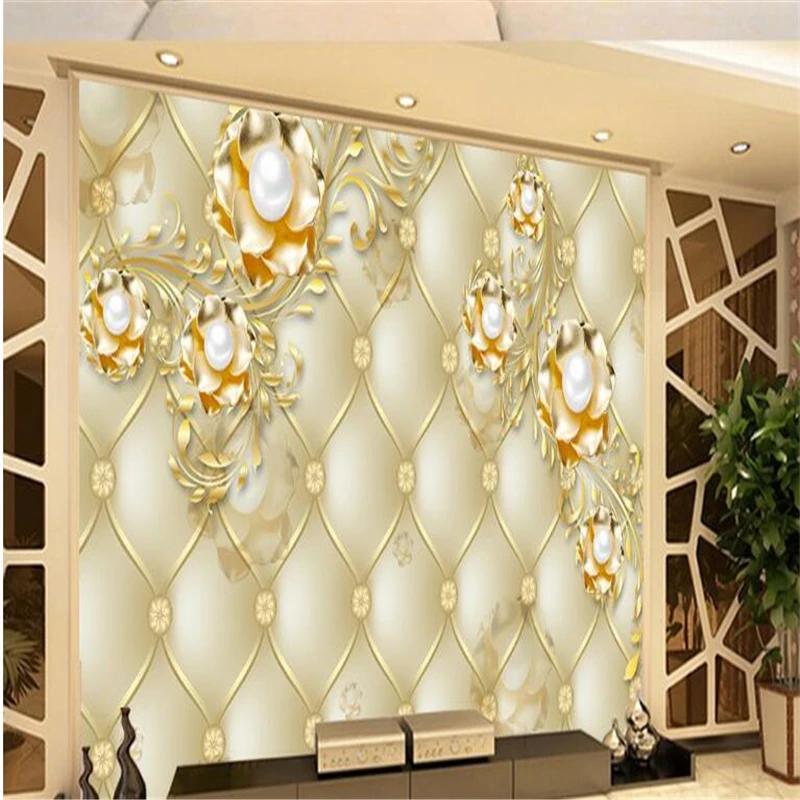 Обои с цветочным рисунком, европейская мягкая упаковка, 3d настенная роспись, обои для гостиной, спальни, домашний декор