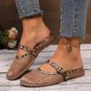 Fashion Women's Fashion Woven Baotou Slippers Autumn New Round Head Shallow Hollow Soft Bottom Mary Jane Sandals