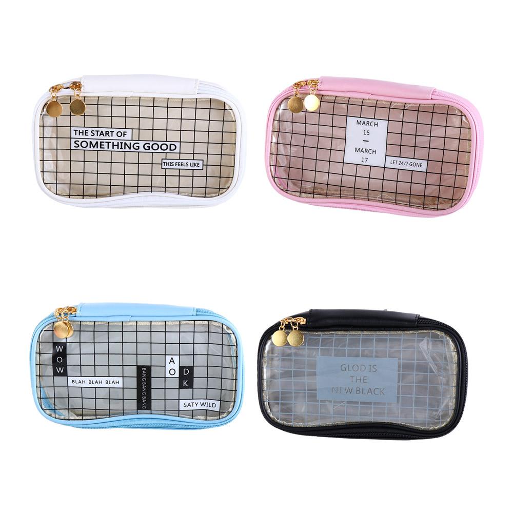 Student Large Capacity Plaid Printed Desktop Storage Bags Stationery Bag Pen Bag Pencil Pouch