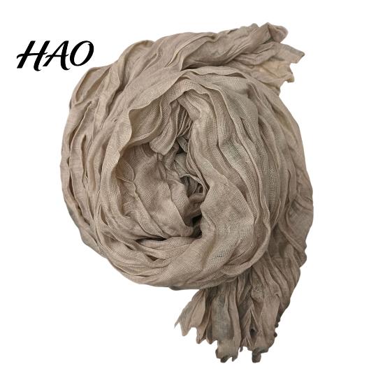 Unisex Scarf Women Solid Color Pleated Long Retro Autumn Vintage Inspired Winter Warm Soft Accessory