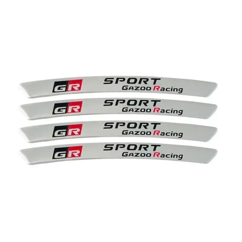 RE334pcs x Aluminium GR Sport Logo Wheel Rim Stickers Decals For Toyota GRSPORT Emblem Badge YARiS Corolla RAV4 Camry Prado Highland